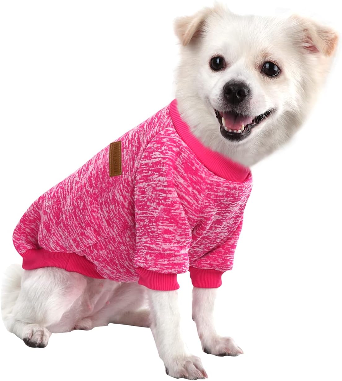 Dog Jumper - Fleece Inside, Soft Cozy, Vibrant Rose Red