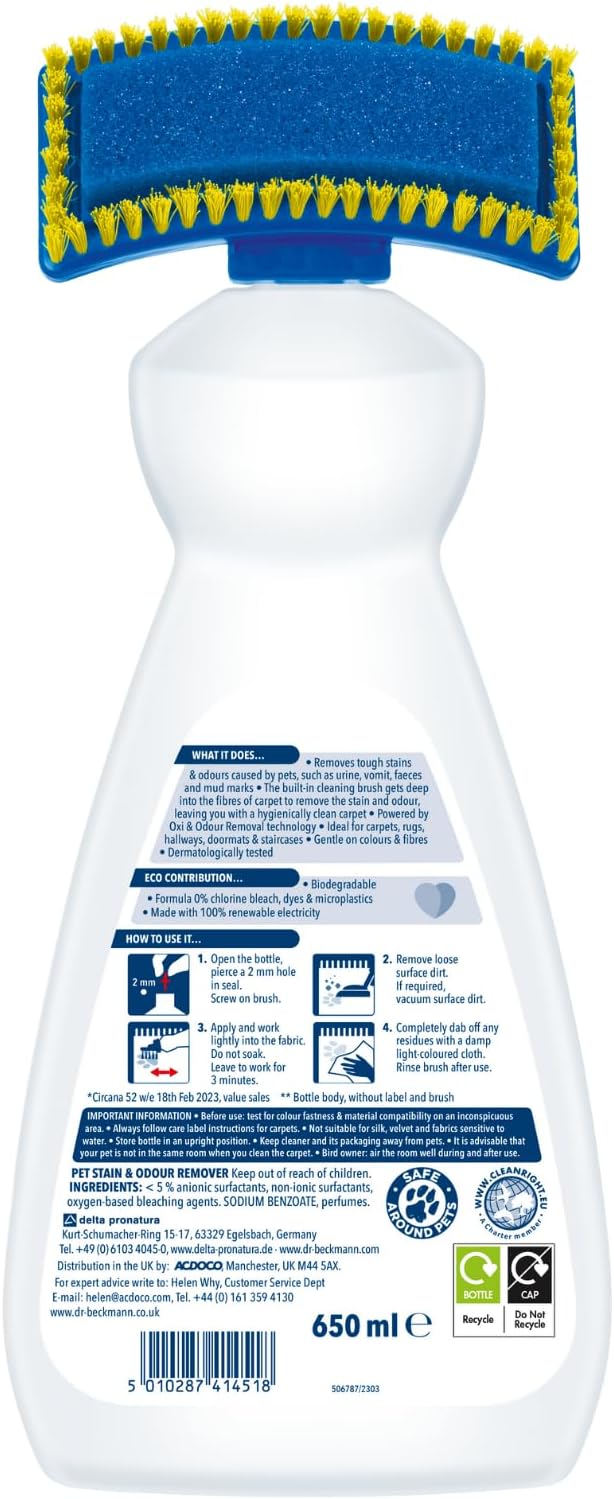 Dr. Beckmann Pet Stain & Odour Remover, 650 ml