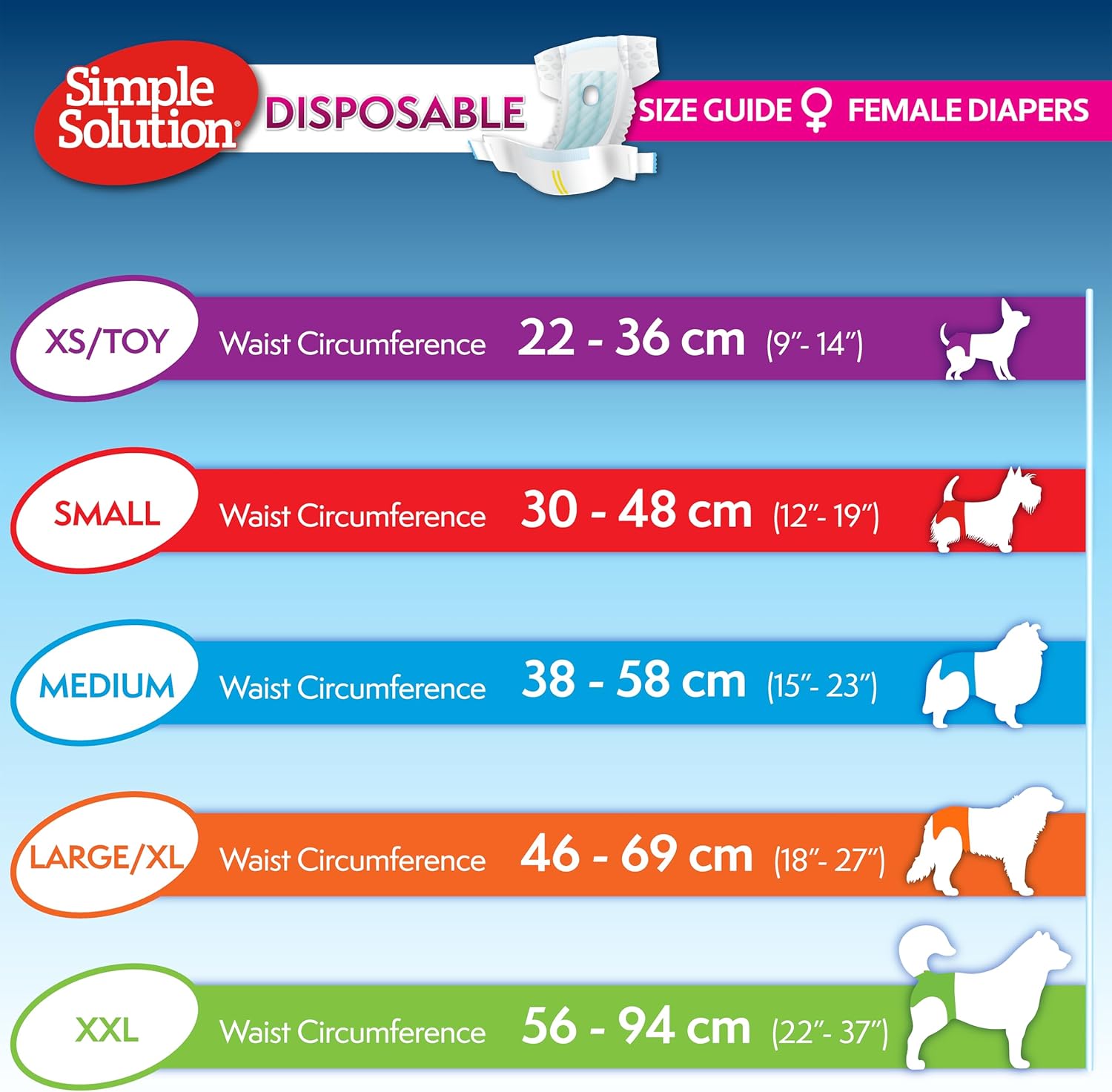 Disposable Dog Diapers for Female Dogs, 12 pack