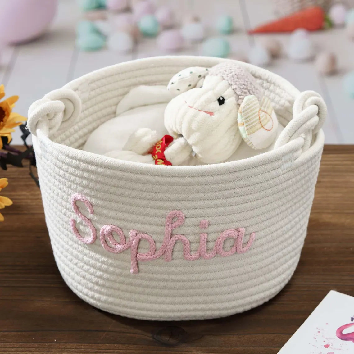 Personalized Dog Toy Basket, Custom Pet Toy Basket